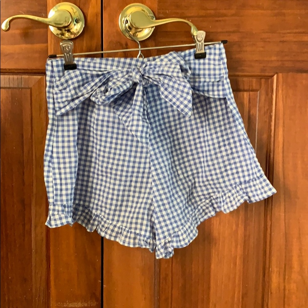blue gingham shorts